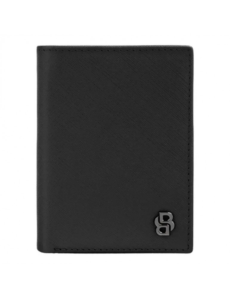 HUGO BOSS Porte-cartes Flap Double B Saffiano Black