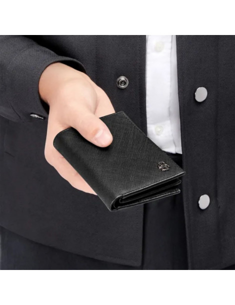 HUGO BOSS Porte-cartes Flap Double B Saffiano Black