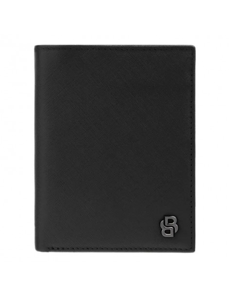 HUGO BOSS Portefeuille Flap Double B Saffiano Black
