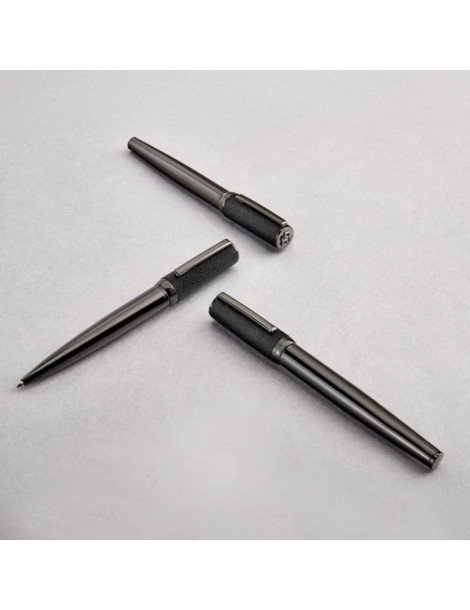 HUGO BOSS Stylo Bille Double B Saffiano Black