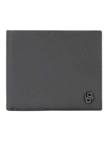 HUGO BOSS Portefeuille Flap Double B Saffiano Grey