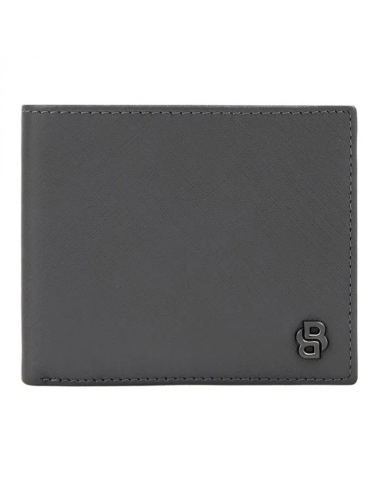 HUGO BOSS Portefeuille Flap Double B Saffiano Grey