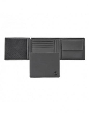 HUGO BOSS Portefeuille Flap Double B Saffiano Grey