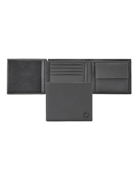 HUGO BOSS Portefeuille Flap Double B Saffiano Grey