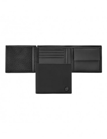 HUGO BOSS Portefeuille Flap Double B Saffiano Black