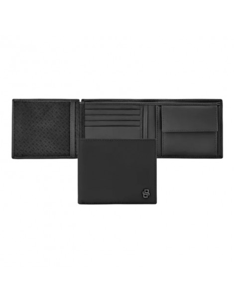 HUGO BOSS Portefeuille Flap Double B Saffiano Black