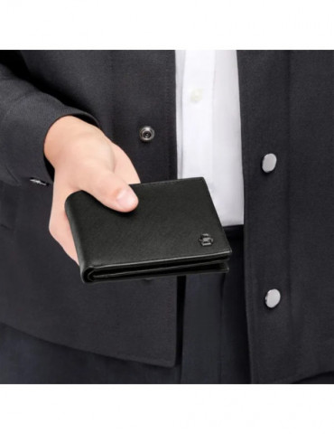 HUGO BOSS Portefeuille Flap Double B Saffiano Black