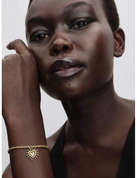 PANDORA Charm Pendant Double Cœur Étincelant