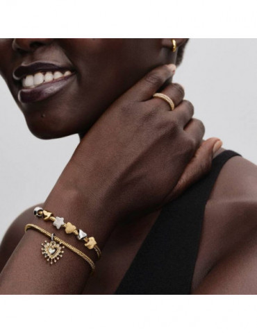 PANDORA Charm Pendant Double Cœur Étincelant