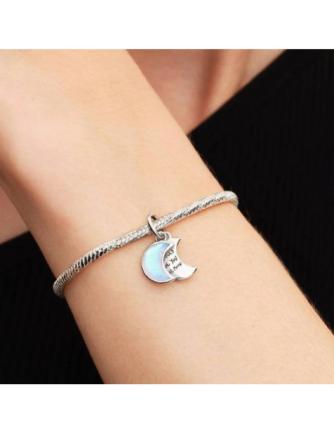 PANDORA Charm Pendant Double Croissant de Lune