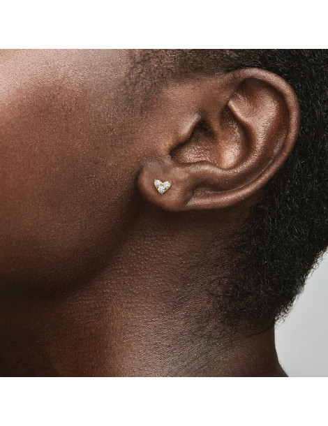 PANDORA Boucles D'oreilles Coeur Trois Pierres