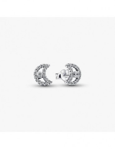 PANDORA Clous d'Oreilles Lune Scintillants