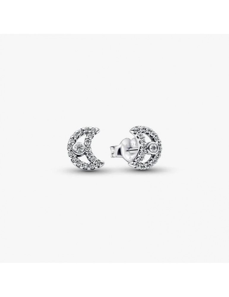 PANDORA Clous d'Oreilles Lune Scintillants