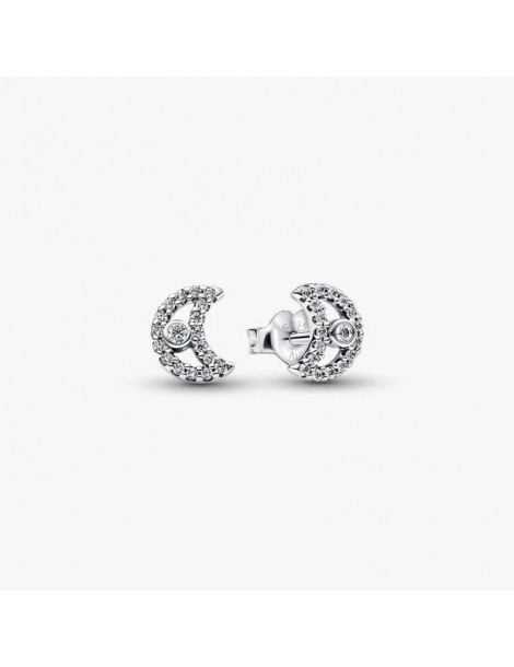 PANDORA Clous d'Oreilles Lune Scintillants