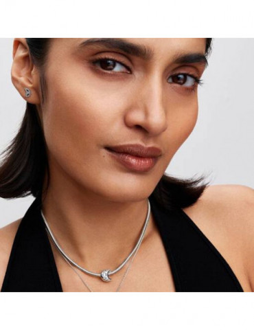 PANDORA Clous d'Oreilles Lune Scintillants