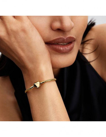 PANDORA Bracelet Maille Serpent Facetté Fermoir Cœur