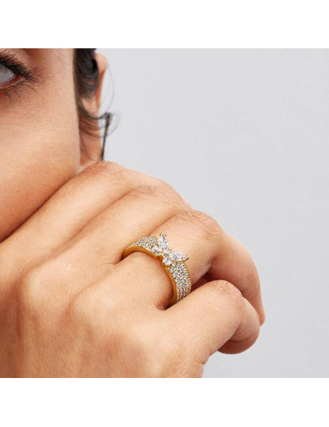PANDORA Bague Cocktail Papillon Scintillant Dorée