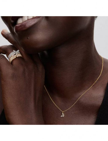 PANDORA Bague Cocktail Papillon Scintillant Dorée