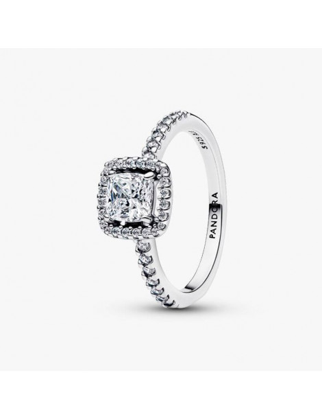 PANDORA Bague Halo Carré Scintillante