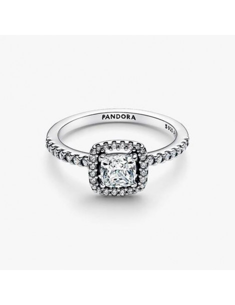 PANDORA Bague Halo Carré Scintillante