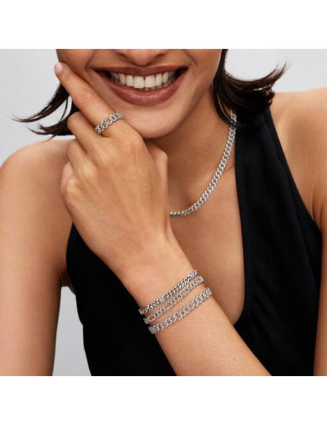 PANDORA Bracelet Maille Cubaine Cœur