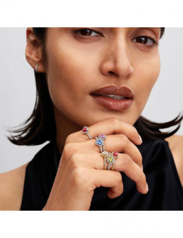 PANDORA Bague Cœur Surélevé Jaune Scintillant