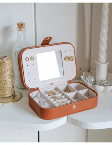 MAISON SCARLETT Boîte À Bijoux Brigitte Imitation Cuir- Camel