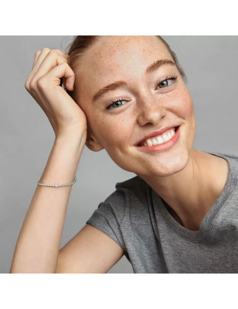 PANDORA Bracelet Rivière Coeur Scintillant