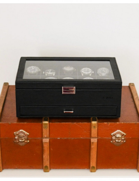 MAISON SCARLETT Boîte À Montres Jean Imitation Cuir - Noir