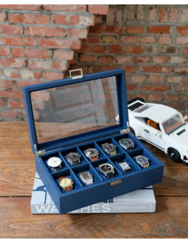 MAISON SCARLETT Boîte À Montres Jean Imitation Cuir - Bleu