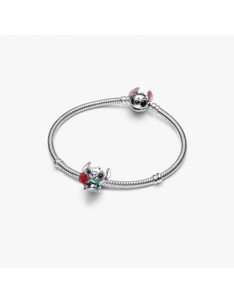 PANDORA Charm Disney Stitch & Rose En Verre De Murano