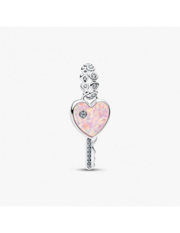 PANDORA Charm Pendant Clé Cœur Opalescent