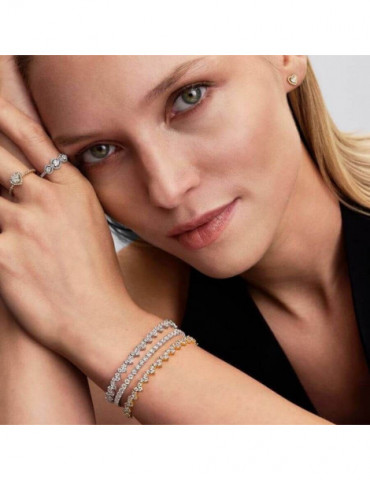 PANDORA Bague Trilogie de Cœurs Halo