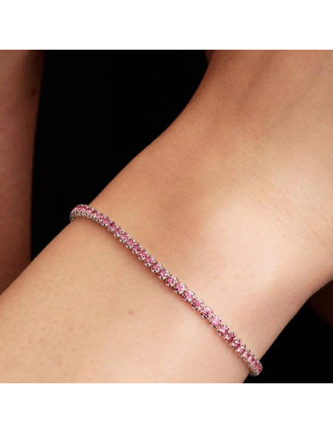 PANDORA Bracelet Rivière Rose Scintillant - Petit Modèle