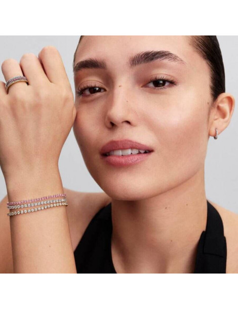 PANDORA Bracelet Rivière Rose Scintillant - Petit Modèle