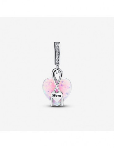 PANDORA Charm Pendant Cœur Opalescent Mum