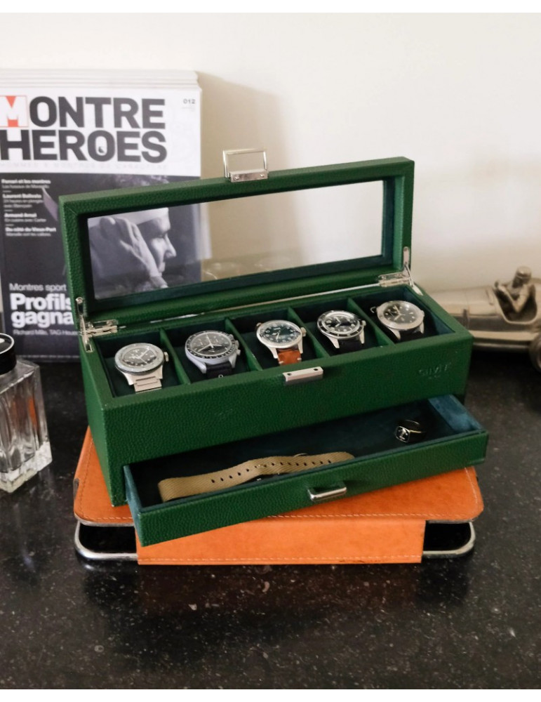 MAISON SCARLETT Boîte À Montres Jean Imitation Cuir Vert