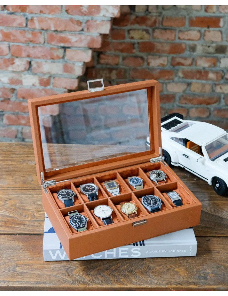 MAISON SCARLETT Boîte À Montres Jean Imitation Cuir - Camel