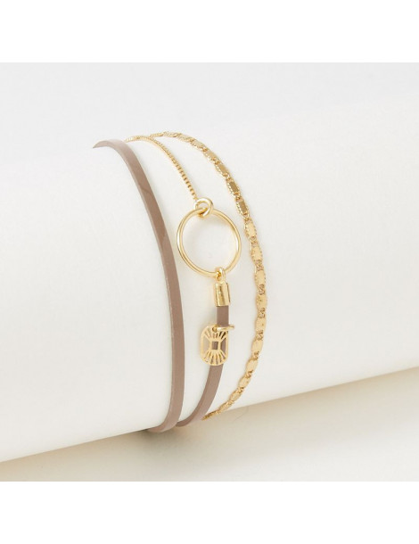 FLOWERS FOR ZOÉ Bracelet Tabatha Vernis Café