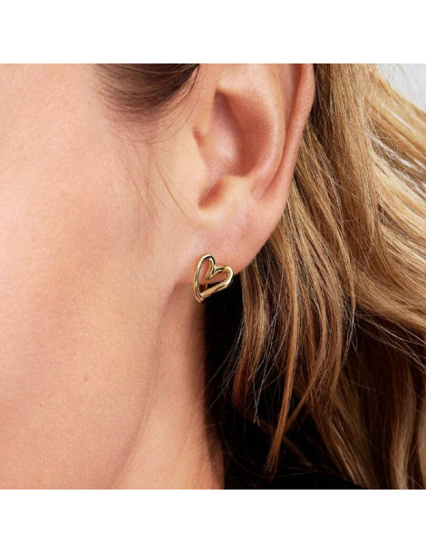 PANDORA Créoles Cœur Organique - Petit Modèle