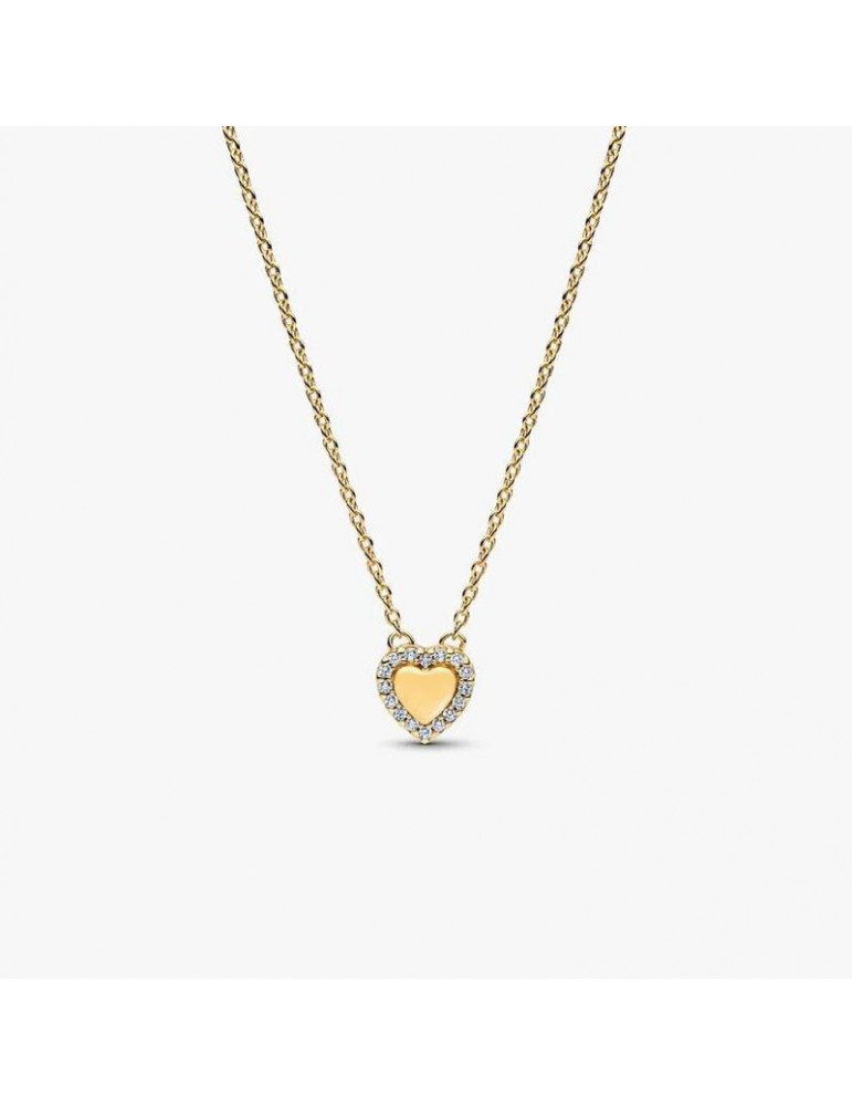 PANDORA Collier Cœur Halo Gravable