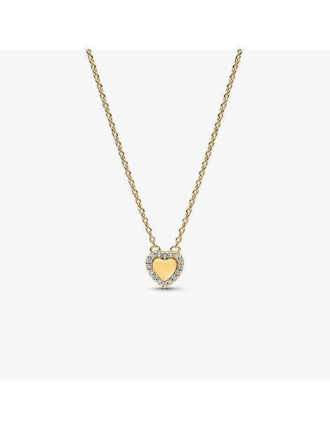 PANDORA Collier Cœur Halo Gravable