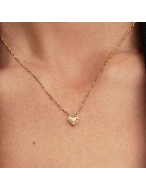 PANDORA Collier Cœur Halo Gravable