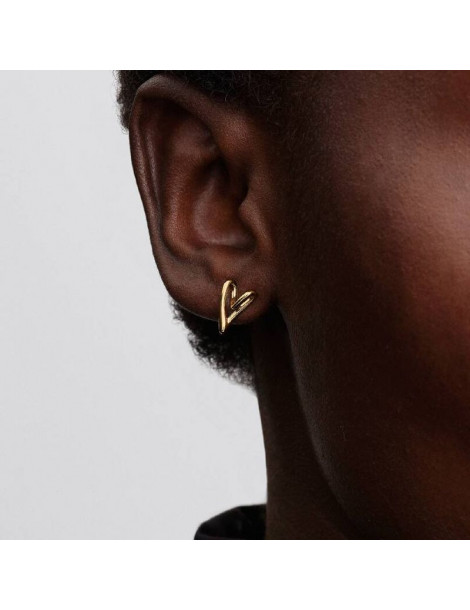 PANDORA Boucles D'oreilles Cœur Organique