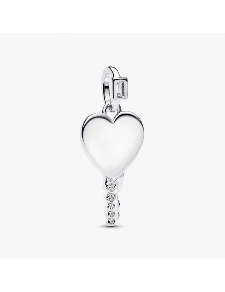 PANDORA Charm Pendentif Clé Cœur Gravable