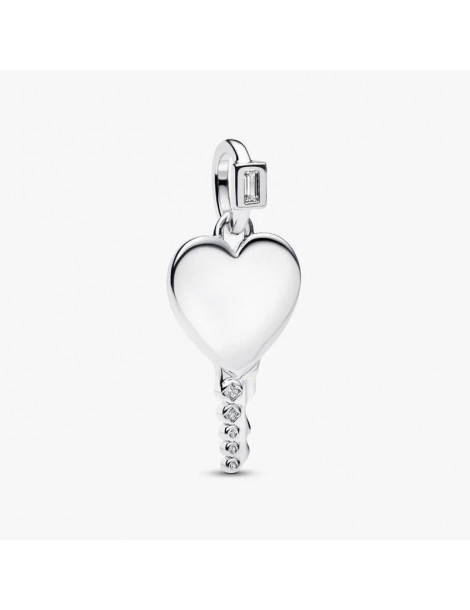 PANDORA Charm Pendentif Clé Cœur Gravable