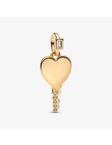 PANDORA Charm Pendentif Clé Cœur Gravable