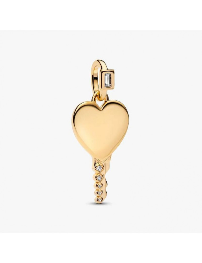 PANDORA Charm Pendentif Clé Cœur Gravable