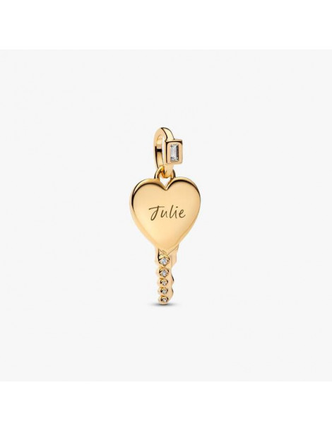 PANDORA Charm Pendentif Clé Cœur Gravable