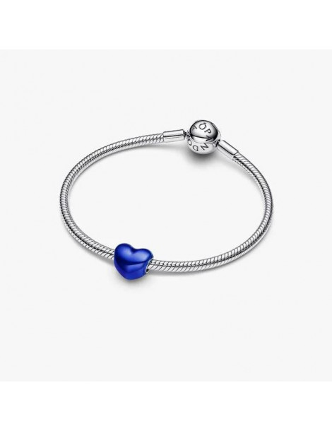 PANDORA Charm Cœur Bleu Métallique